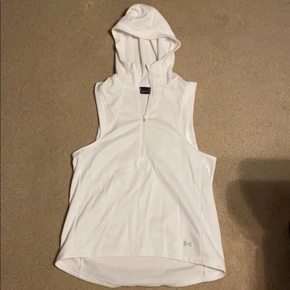 Under Armour white sleeveless hoodie